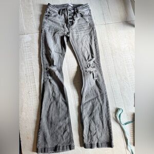 KanCan Gray Distressed Women Jeans